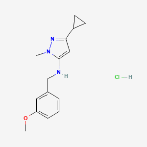 5-cyclopropyl-N-[(3-methoxyphenyl)methyl]-2-methylpyrazol-3-amine;hydrochloride