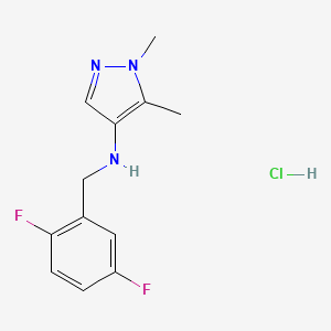 N-[(2,5-difluorophenyl)methyl]-1,5-dimethylpyrazol-4-amine;hydrochloride