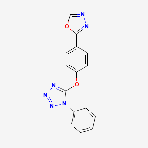 molecular formula C15H10N6O2 B1222492 2-[4-[(1-Phenyl-5-tetrazolyl)oxy]phenyl]-1,3,4-oxadiazole 