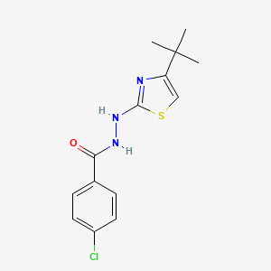 molecular formula C14H16ClN3OS B1222495 N'-(4-tert-butyl-2-thiazolyl)-4-chlorobenzohydrazide 