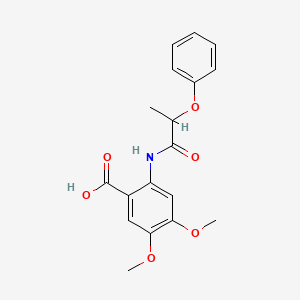 molecular formula C18H19NO6 B1222498 4,5-二甲氧基-2-[(2-苯氧基丙酰)氨基]苯甲酸 