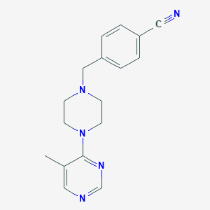 molecular formula C17H19N5 B12224980 4-{[4-(5-Methylpyrimidin-4-yl)piperazin-1-yl]methyl}benzonitrile 