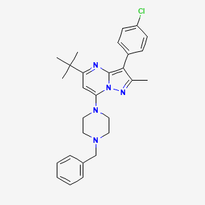 7-(4-Benzylpiperazin-1-yl)-5-tert-butyl-3-(4-chlorophenyl)-2-methylpyrazolo[1,5-a]pyrimidine