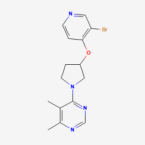 molecular formula C15H17BrN4O B12225030 4-{3-[(3-Bromopyridin-4-yl)oxy]pyrrolidin-1-yl}-5,6-dimethylpyrimidine 