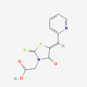 [(5Z)-4-oxo-5-(pyridin-2-ylmethylene)-2-thioxo-1,3-thiazolidin-3-yl]acetic acid