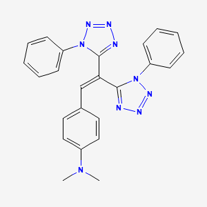 molecular formula C24H21N9 B1222505 4-[2,2-bis(1-phenyl-5-tetrazolyl)ethenyl]-N,N-dimethylaniline 