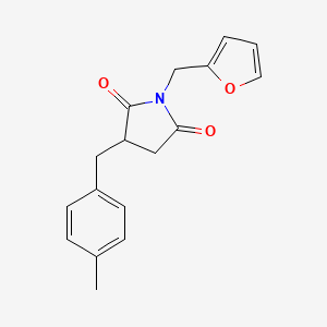 molecular formula C17H17NO3 B1222506 1-(2-Furanylmethyl)-3-[(4-methylphenyl)methyl]pyrrolidine-2,5-dione 