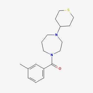 molecular formula C18H26N2OS B12225101 1-(3-Methylbenzoyl)-4-(thian-4-yl)-1,4-diazepane 