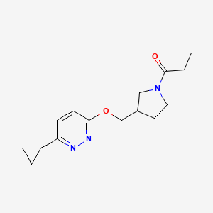 1-(3-{[(6-Cyclopropylpyridazin-3-yl)oxy]methyl}pyrrolidin-1-yl)propan-1-one