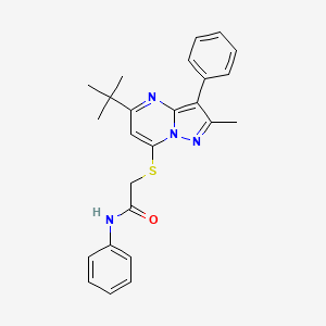 2-[(5-tert-butyl-2-methyl-3-phenylpyrazolo[1,5-a]pyrimidin-7-yl)sulfanyl]-N-phenylacetamide