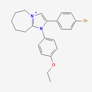 molecular formula C22H24BrN2O+ B1222514 2-(4-bromophenyl)-1-(4-ethoxyphenyl)-6,7,8,9-tetrahydro-5H-imidazo[1,2-a]azepin-4-ium 