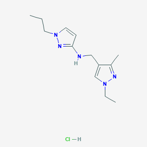 N-[(1-ethyl-3-methylpyrazol-4-yl)methyl]-1-propylpyrazol-3-amine;hydrochloride