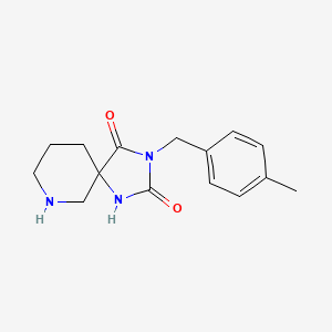 molecular formula C15H19N3O2 B12225162 3-[(4-Methylphenyl)methyl]-1,3,7-triazaspiro[4.5]decane-2,4-dione 