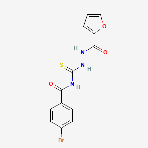 molecular formula C13H10BrN3O3S B1222517 4-bromo-N-[[[2-furanyl(oxo)methyl]hydrazo]-sulfanylidenemethyl]benzamide 