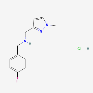 molecular formula C12H15ClFN3 B12225213 1-(4-fluorophenyl)-N-[(1-methyl-1H-pyrazol-3-yl)methyl]methanamine 