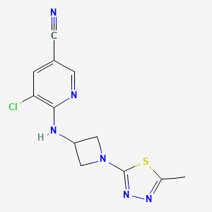 molecular formula C12H11ClN6S B12225263 5-Chloro-6-{[1-(5-methyl-1,3,4-thiadiazol-2-yl)azetidin-3-yl]amino}pyridine-3-carbonitrile 