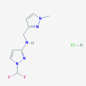 1-(difluoromethyl)-N-[(1-methylpyrazol-3-yl)methyl]pyrazol-3-amine;hydrochloride