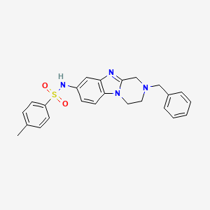 molecular formula C24H24N4O2S B1222529 4-methyl-N-[2-(phenylmethyl)-3,4-dihydro-1H-pyrazino[1,2-a]benzimidazol-8-yl]benzenesulfonamide 