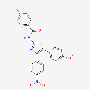 molecular formula C24H19N3O4S B1222530 N-[5-(4-methoxyphenyl)-4-(4-nitrophenyl)-2-thiazolyl]-4-methylbenzamide 