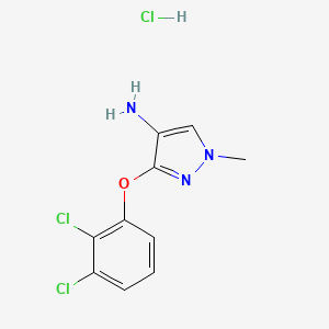 molecular formula C10H10Cl3N3O B12225342 3-(2,3-Dichlorophenoxy)-1-methylpyrazol-4-amine;hydrochloride 