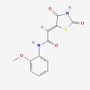 molecular formula C12H10N2O4S B12225372 (Z)-2-(2,4-dioxothiazolidin-5-ylidene)-N-(2-methoxyphenyl)acetamide 