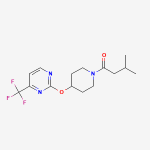 molecular formula C15H20F3N3O2 B12225394 3-Methyl-1-(4-{[4-(trifluoromethyl)pyrimidin-2-yl]oxy}piperidin-1-yl)butan-1-one 