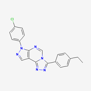 molecular formula C20H15ClN6 B12225397 7-(4-chlorophenyl)-3-(4-ethylphenyl)-7H-pyrazolo[4,3-e][1,2,4]triazolo[4,3-c]pyrimidine 