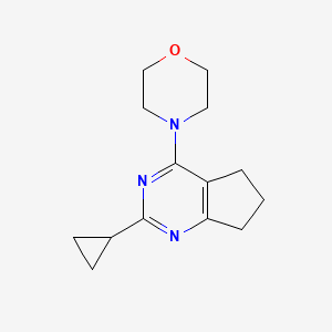 molecular formula C14H19N3O B12225403 4-{2-cyclopropyl-5H,6H,7H-cyclopenta[d]pyrimidin-4-yl}morpholine 