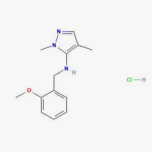 N-[(2-methoxyphenyl)methyl]-2,4-dimethylpyrazol-3-amine;hydrochloride