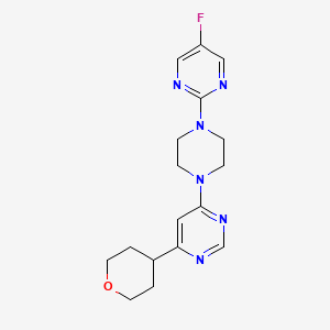 4-[4-(5-Fluoropyrimidin-2-yl)piperazin-1-yl]-6-(oxan-4-yl)pyrimidine