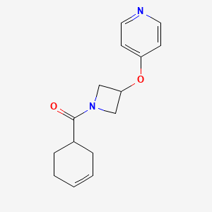 molecular formula C15H18N2O2 B12225441 4-{[1-(Cyclohex-3-ene-1-carbonyl)azetidin-3-yl]oxy}pyridine 