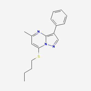 molecular formula C17H19N3S B12225445 7-(Butylsulfanyl)-5-methyl-3-phenylpyrazolo[1,5-a]pyrimidine 