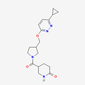 5-(3-{[(6-Cyclopropylpyridazin-3-yl)oxy]methyl}pyrrolidine-1-carbonyl)piperidin-2-one