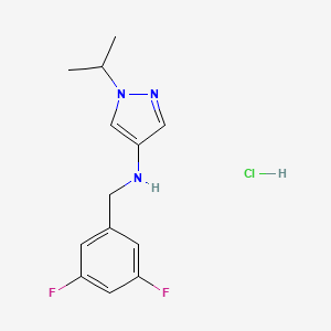 molecular formula C13H16ClF2N3 B12225481 N-(3,5-difluorobenzyl)-1-isopropyl-1H-pyrazol-4-amine 