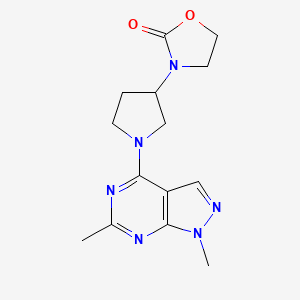 3-(1-{1,6-dimethyl-1H-pyrazolo[3,4-d]pyrimidin-4-yl}pyrrolidin-3-yl)-1,3-oxazolidin-2-one