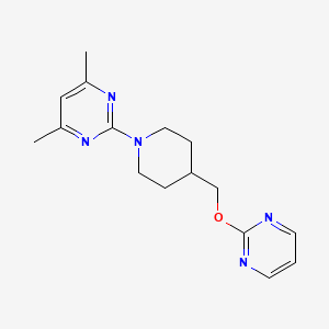 4,6-Dimethyl-2-{4-[(pyrimidin-2-yloxy)methyl]piperidin-1-yl}pyrimidine