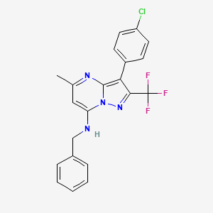 N-benzyl-3-(4-chlorophenyl)-5-methyl-2-(trifluoromethyl)pyrazolo[1,5-a]pyrimidin-7-amine