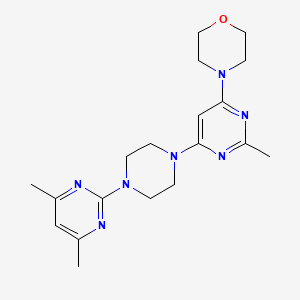 molecular formula C19H27N7O B12225521 4-{6-[4-(4,6-Dimethylpyrimidin-2-yl)piperazin-1-yl]-2-methylpyrimidin-4-yl}morpholine 