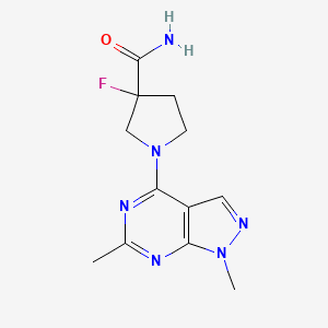 1-{1,6-dimethyl-1H-pyrazolo[3,4-d]pyrimidin-4-yl}-3-fluoropyrrolidine-3-carboxamide