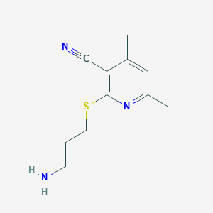 2-[(3-Aminopropyl)sulfanyl]-4,6-dimethylpyridine-3-carbonitrile