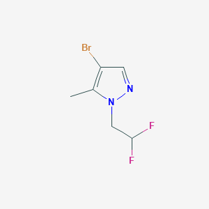 molecular formula C6H7BrF2N2 B12225614 4-Bromo-1-(2,2-difluoroethyl)-5-methyl-1H-pyrazole 