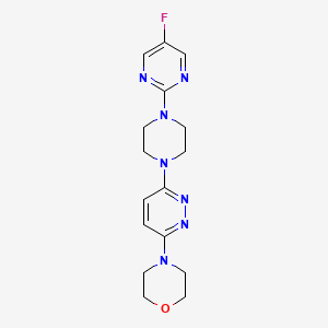 molecular formula C16H20FN7O B12225615 4-{6-[4-(5-Fluoropyrimidin-2-yl)piperazin-1-yl]pyridazin-3-yl}morpholine 