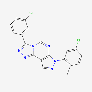 molecular formula C19H12Cl2N6 B12225616 7-(5-chloro-2-methylphenyl)-3-(3-chlorophenyl)-7H-pyrazolo[4,3-e][1,2,4]triazolo[4,3-c]pyrimidine 