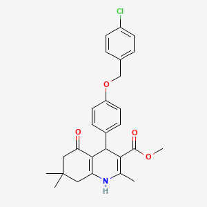 Methyl 4-{4-[(4-chlorophenyl)methoxy]phenyl}-2,7,7-trimethyl-5-oxo-1,4,5,6,7,8-hexahydroquinoline-3-carboxylate