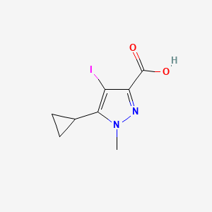 molecular formula C8H9IN2O2 B12225667 5-cyclopropyl-4-iodo-1-methyl-1H-pyrazole-3-carboxylic acid 