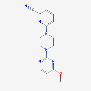 molecular formula C15H16N6O B12225682 6-[4-(4-Methoxypyrimidin-2-yl)piperazin-1-yl]pyridine-2-carbonitrile 