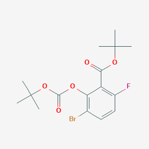 molecular formula C16H20BrFO5 B12225689 tert-Butyl 3-bromo-2-((tert-butoxycarbonyl)oxy)-6-fluorobenzoate 