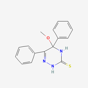 molecular formula C16H15N3OS B1222571 5-methoxy-5,6-diphenyl-4,5-dihydro-1,2,4-triazine-3(2H)-thione 