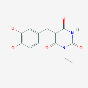 molecular formula C16H18N2O5 B1222574 5-[(3,4-Dimethoxyphenyl)methyl]-1-prop-2-enyl-1,3-diazinane-2,4,6-trione 