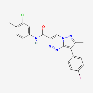 molecular formula C21H17ClFN5O B12225752 N-(3-chloro-4-methylphenyl)-8-(4-fluorophenyl)-4,7-dimethylpyrazolo[5,1-c][1,2,4]triazine-3-carboxamide 